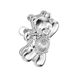 YVMIN Paradise Waving Bear metal hair claw clip with bear design, shiny silver finish, and sturdy grip for hair styling.