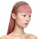 Paradise / Floral Pavé Leather Headband