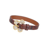 Paradise / Pave Flower Buckle Belt Bracelet