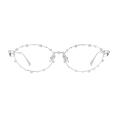 YVMIN Paradise flower gemstone decoration ribbon glasses with colorful floral accents and intricate gemstone details.