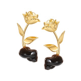 Island / Carved Conch Rose Stud Earrings