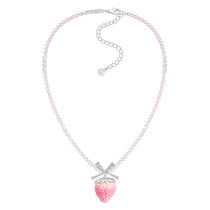 YVMIN Paradise Strawberry Pearl Necklace featuring pink pearl beads and delicate chain, elegant jewelry accessory.