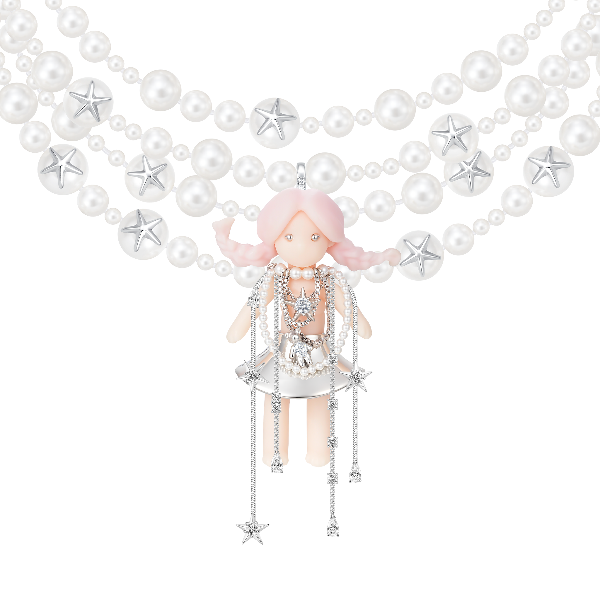 Paradise / Girl Pearl Layered Necklace