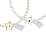 Paradise / Long Tail Shooting Star Hair Clip Pearl Necklace