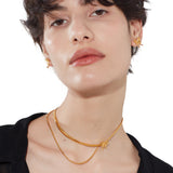 YVMIN Ripple Liquefied Butterfly Layers Choker featuring a layered, wavy butterfly design in shiny silver finish.