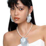 Orchard / Fabric Hat Pearl Drop Earrings