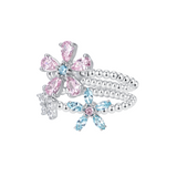 Paradise / Double-Layer Gem Flower Ring
