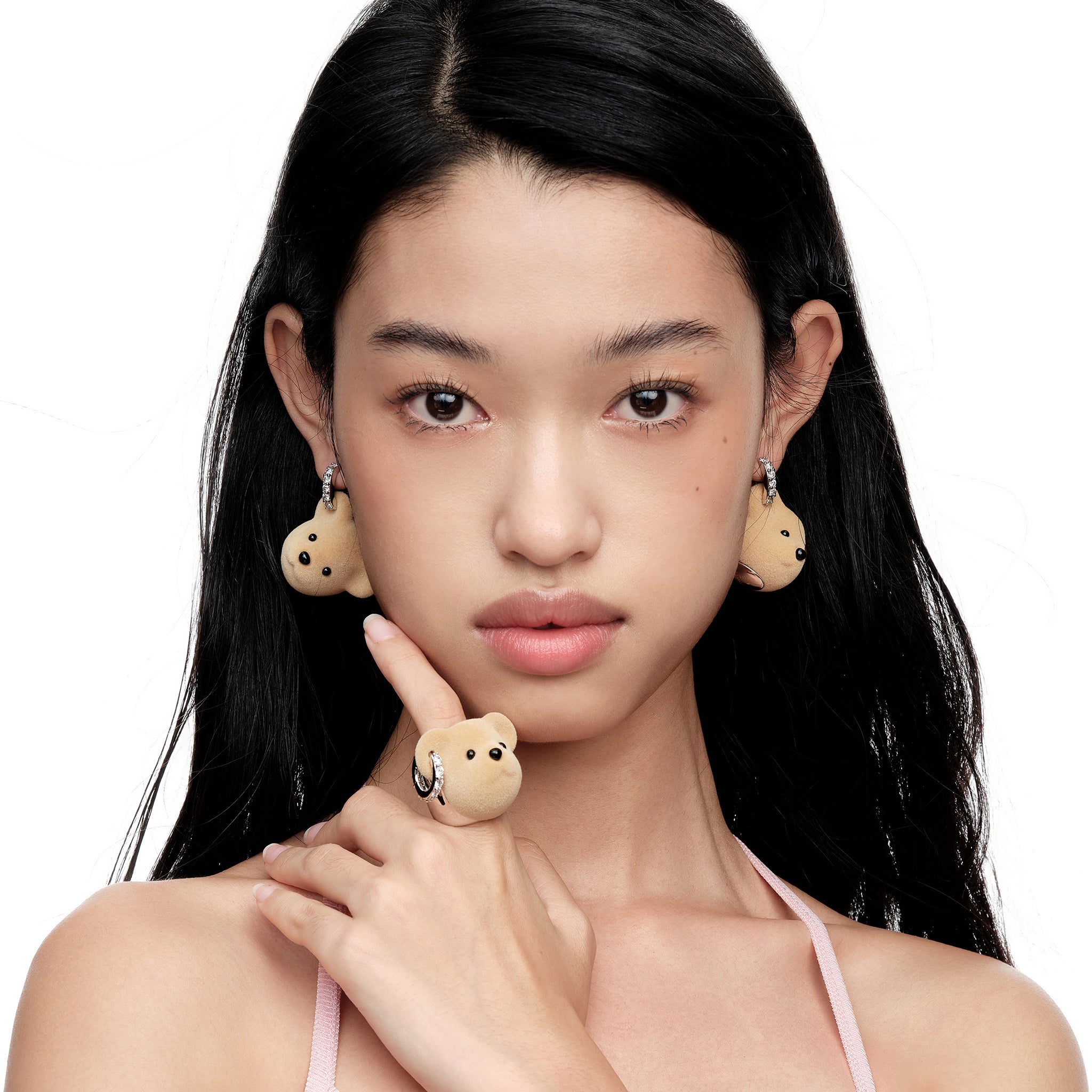 YVMIN★ミニベア イヤリング 関税送料込 YV15 Cream dot. 選べる イヤリング ピアス レディース シリコン