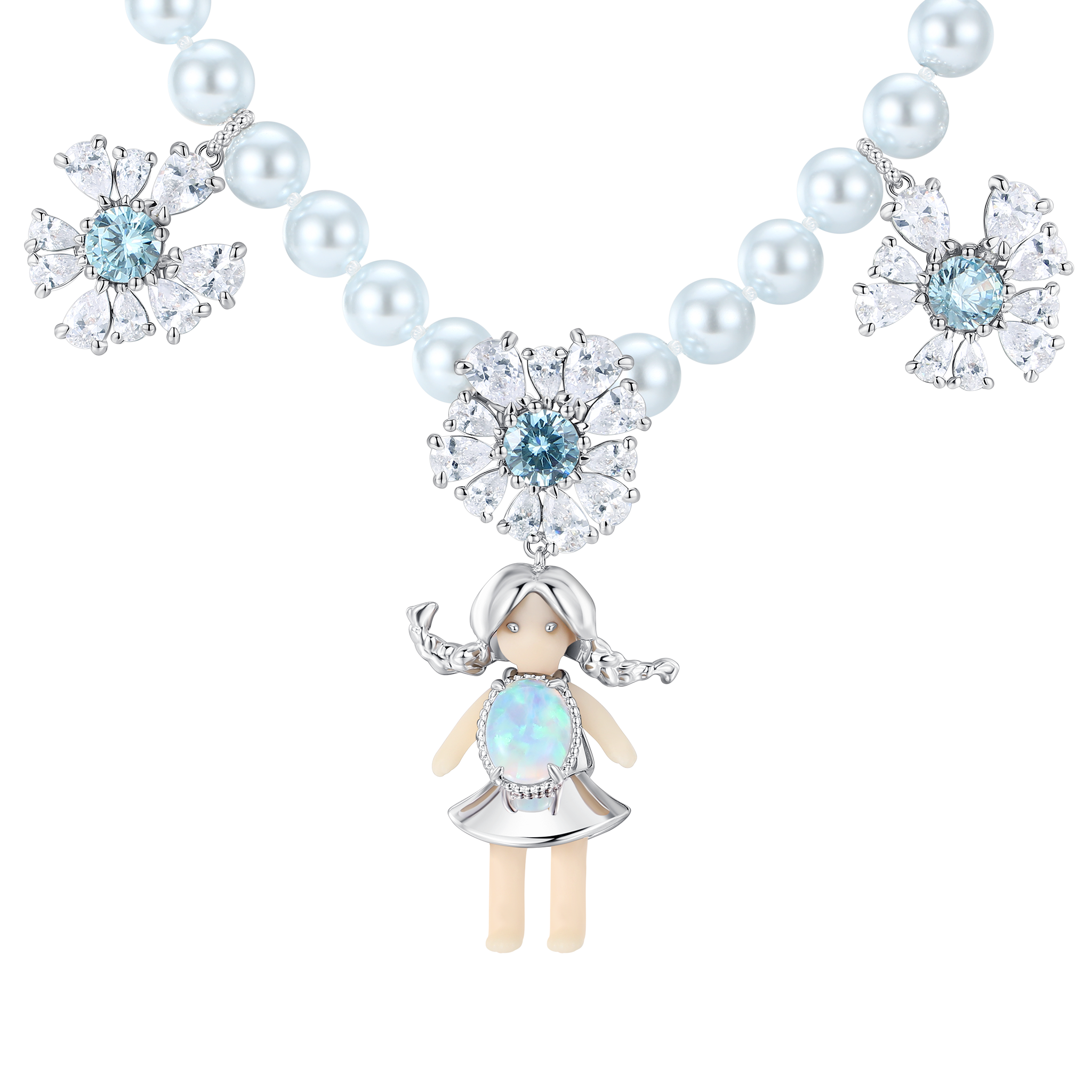 Paradise / Medium Girl Daisy Pearl Necklace