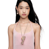 Paradise / Wooden Squirrel Pearl Necklace