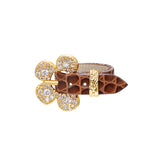 Paradise / Pave Flower Buckle Belt Ring