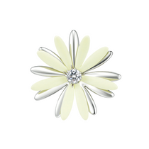 YVMIN Paradise Daisy Layers Hair Clip with colorful layered flower design and gold-tone accents, styled in hair.