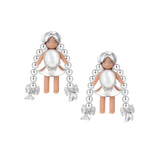 Paradise / Medium Girl Pearl Tassel Stud Earrings
