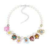 YVMIN X SHUSHUTONG / Rubber Band Flower Pearl Necklace