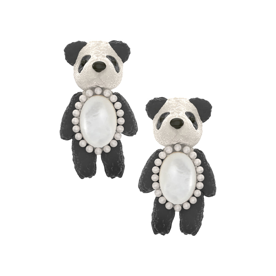 Paradise/ Flocked Panda Pearl Earrings