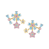 Paradise / Gem Flower Bow Stud Earrings