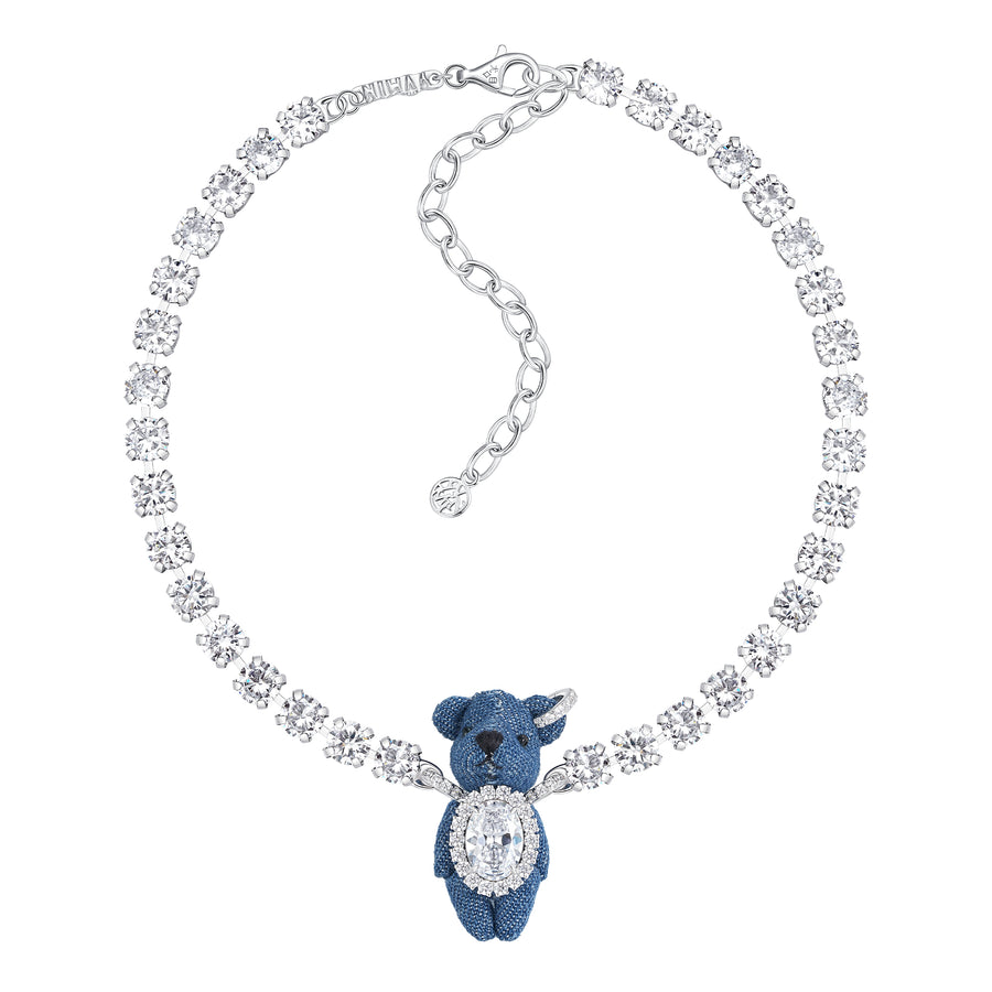 Paradise / Denim Bear Necklace