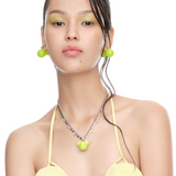 Orchard / Grape Bear Head Choker Necklace