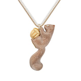 Paradise / Wooden Squirrel Pearl Necklace