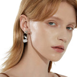 Island / Carved Conch Rose Stud Earrings