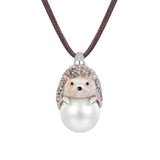 Paradise / Ceramic Hedgehog Pearl Necklace