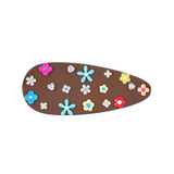 Paradise / Floral Pavé Leather Hair Clip