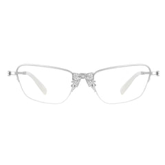 YVMIN Gemstone Pave Bow metal glasses with glass lenses, featuring sparkling gemstone accents and a stylish bow design.