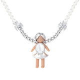 Paradise / Medium Pearl Braided Girl Necklace