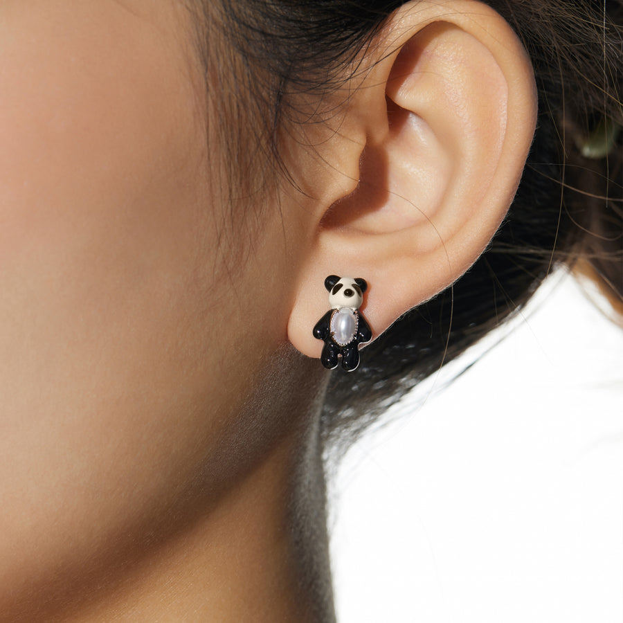 Paradise/ Mini Panda Enamel Earrings