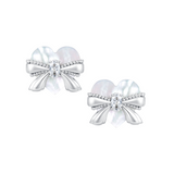 Paradise / Heart Bow Stud Earrings