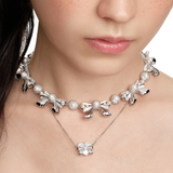Paradise / Pearl Bow Necklace