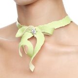 Paradise / Apple Peel Bowknot Necklace