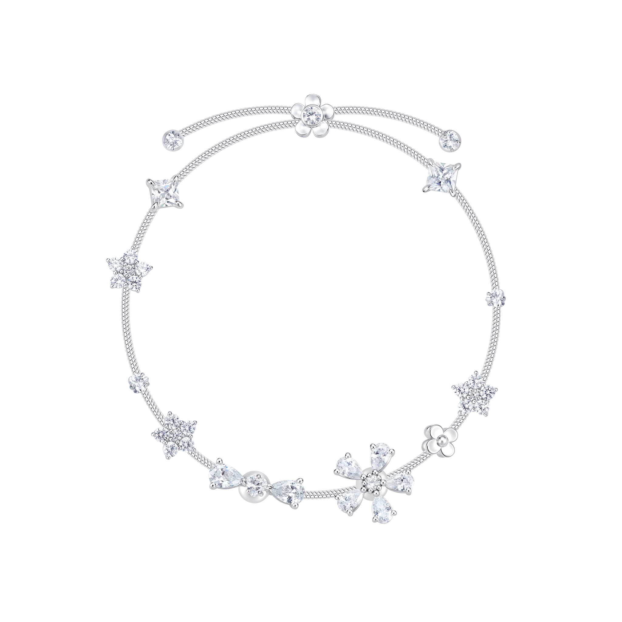 Paradise / Single-Layer Gem Flower Bracelet