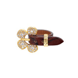Paradise / Pave Flower Buckle Belt Ring