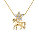 Paradise / Metal Pony Pave Star Chain Necklace
