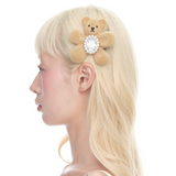 YVMIN Paradise Flat Bear Flower Hair Clip with colorful floral design and adorable bear accents for decorative hair styling