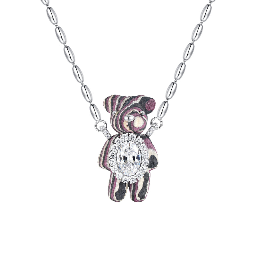 Paradise / Wooden Bear Necklace