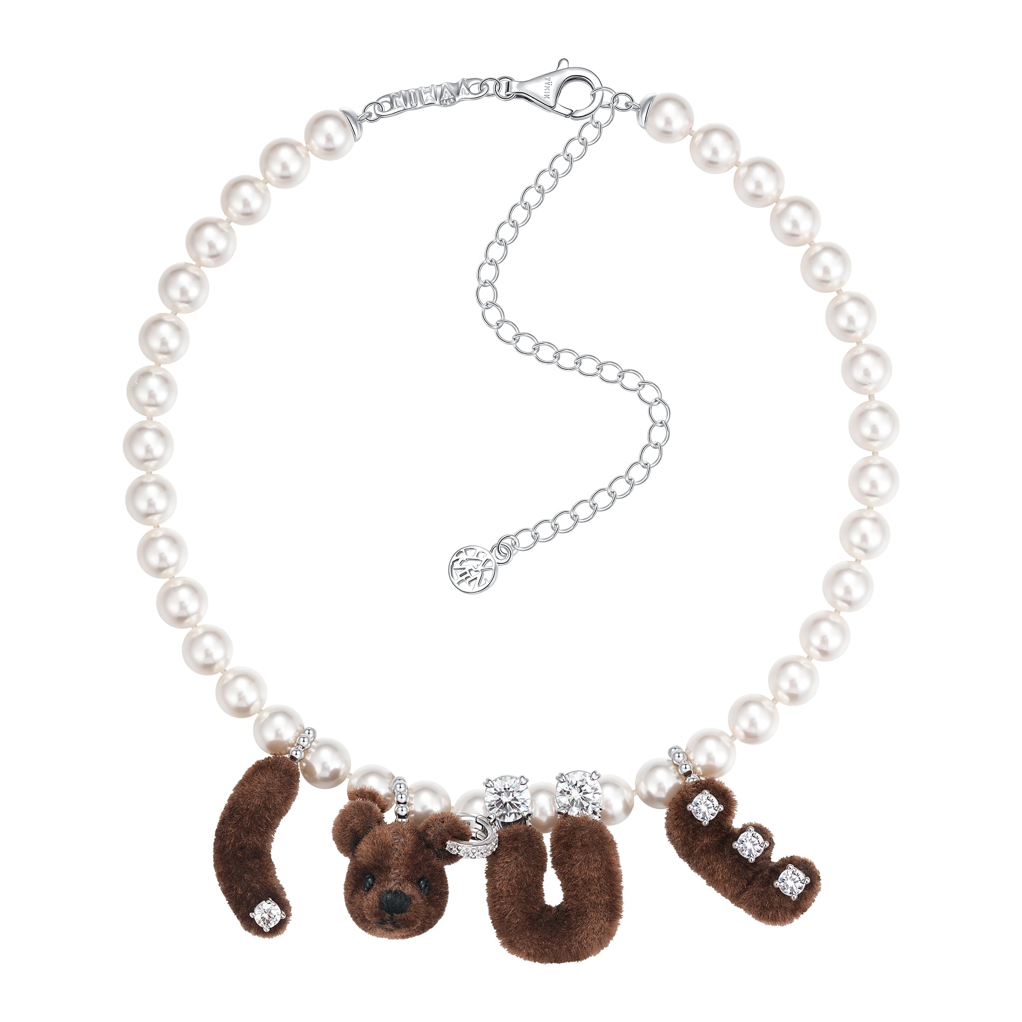 Paradise / LOVE Bear Pearl Necklace