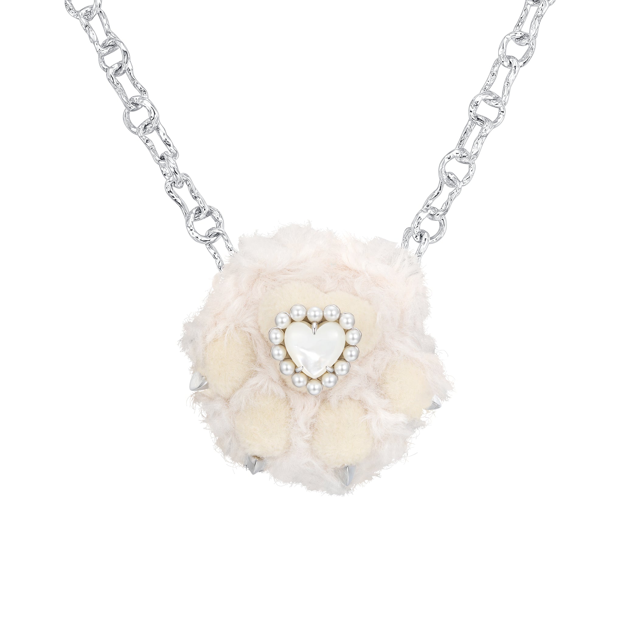 Paradise / Curly Plush Bear Paw Necklace