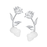 Island / Carved Conch Rose Stud Earrings