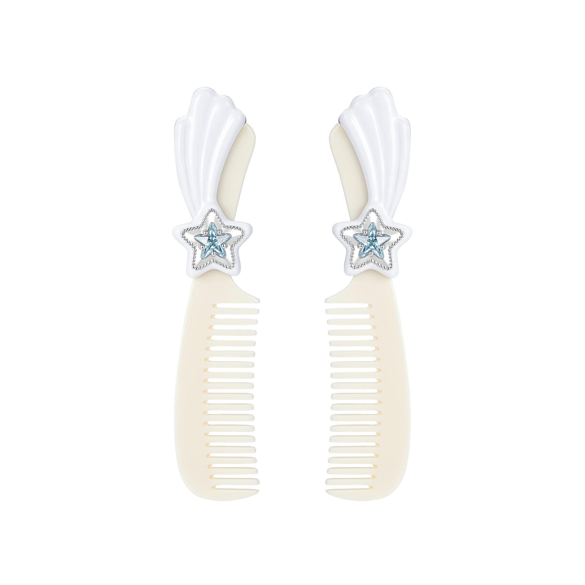 YVMIN X Ashley Williams Meteor Comb stud earrings with silver meteor-inspired comb design
