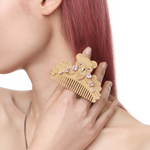 YVMIN X Ashley Williams crying bear comb ring in silver-tone metal with detailed bear design
