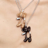 Paradise / Greeting Wooden Bear Chain Necklace