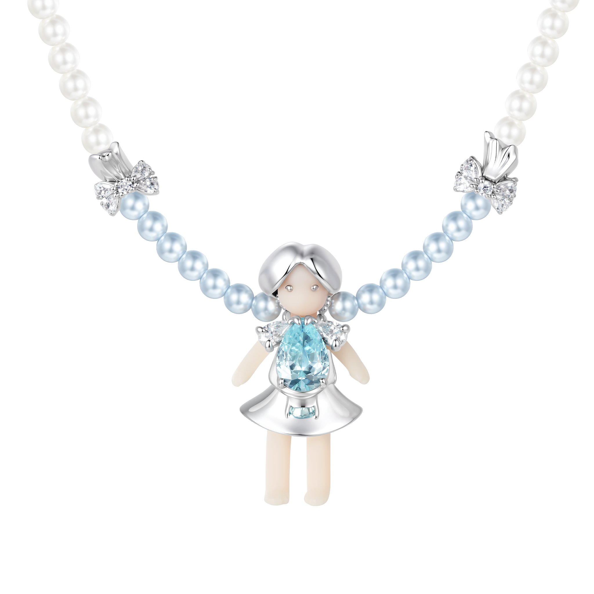 Paradise / Medium Pearl Braided Girl Necklace