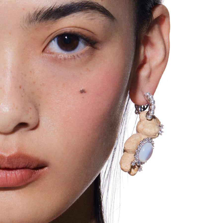 Paradise / Wooden Bear Earrings