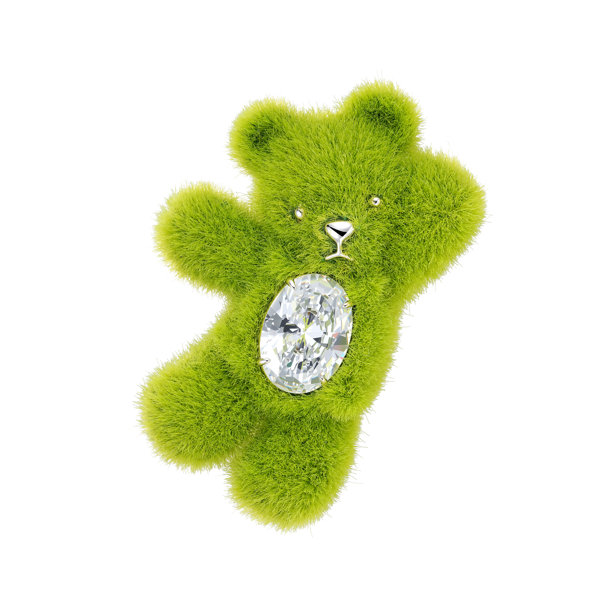 YVMIN Paradise Grass Bear Hair Clip featuring a playful grass design and bear shape, ideal for styling hair accessories.