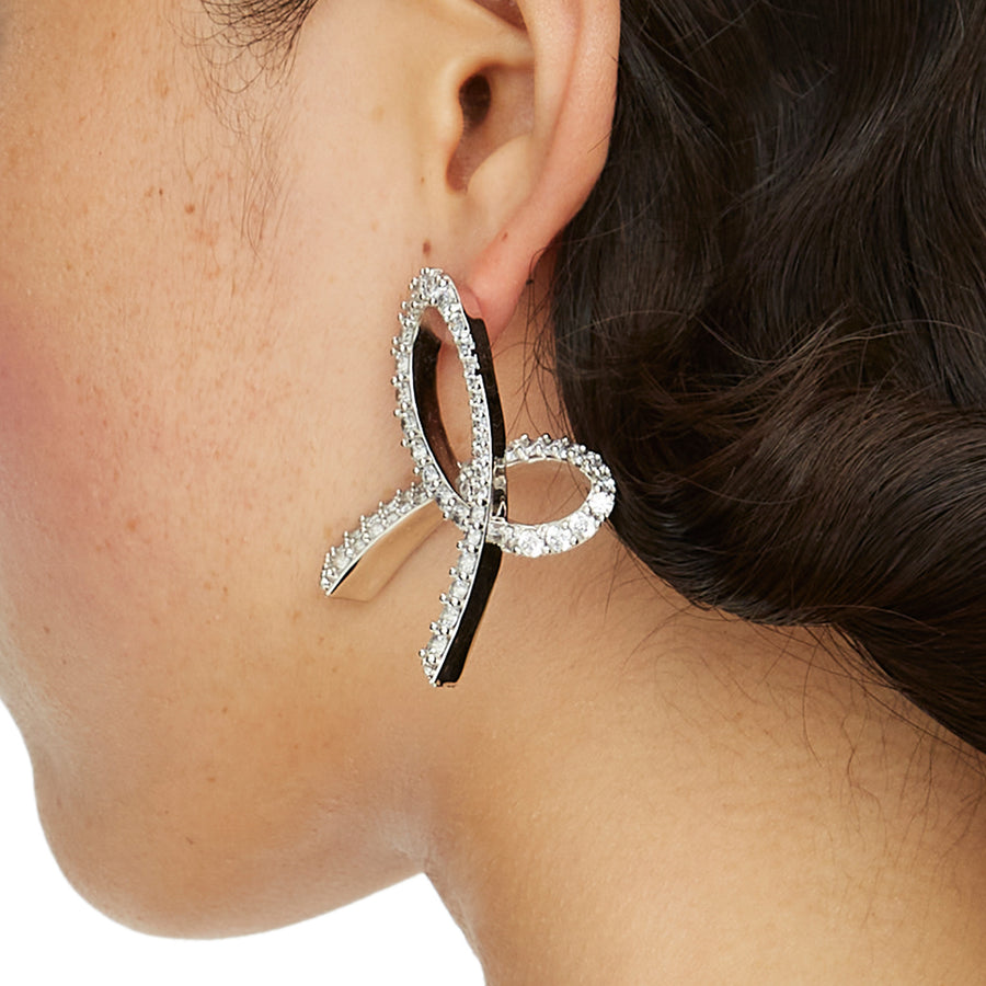 YVMIN X SHUSHUTONG / Pave Gemstone Bowknot Earring