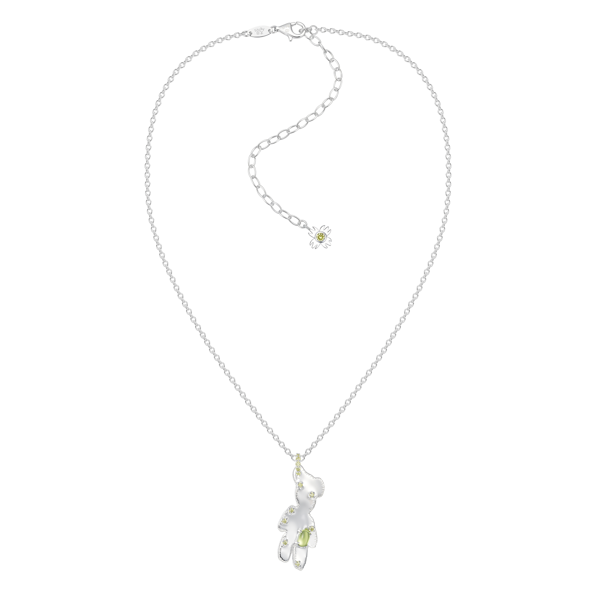 YVMIN Paradise Transformed Bear Necklace featuring a detailed bear pendant on a sleek chain.