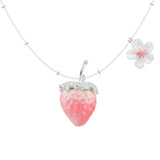 Paradise / Strawberry Beaded Chain Flower Necklace