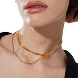 YVMIN Ripple Liquefied Butterfly Layers Choker featuring layered butterfly-shaped designs and textured ripple accents.